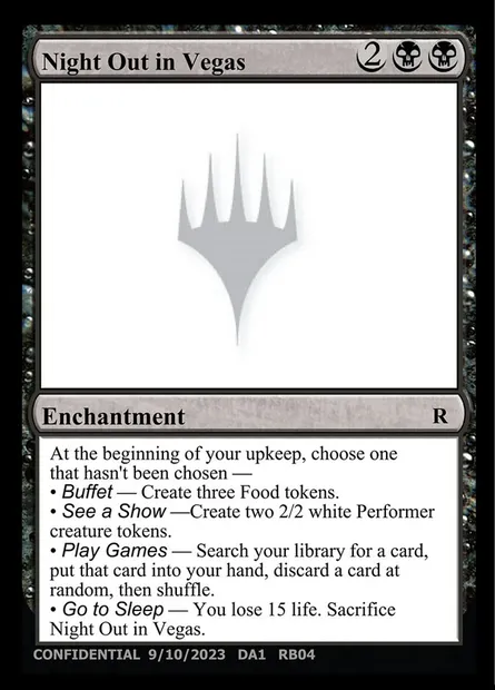 Night Out in Vegas, carte Magic UNK RB04c — extension Unknown Event