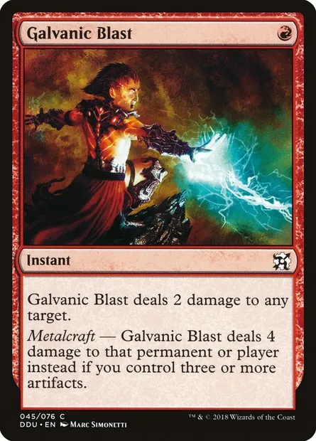 Galvanic Blast, Magic card DDU 45 — Duel Decks: Elves vs. Inventors set