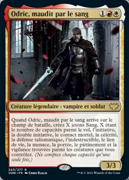 Odric, maudit par le sang, carte Magic VOW 243 — extension Innistrad : noce écarlate