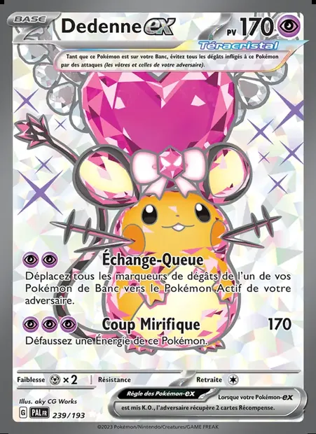 Dedenne-ex, carte Pokémon PAL 239 — extension Évolutions à Paldea