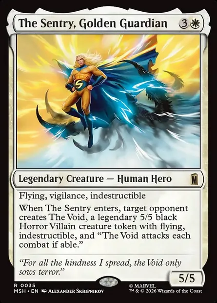 The Sentry, Golden Guardian, Magic card MSH 35 — Marvel Super Heroes set
