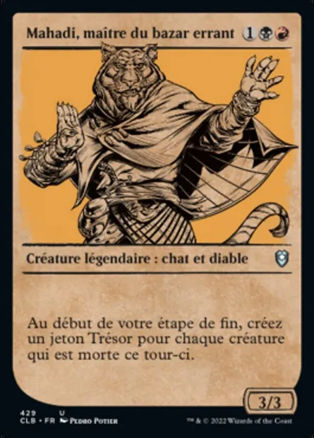 Mahadi, maître du bazar errant, carte Magic CLB 429 — extension Commander Légendes : la bataille de la Porte de Baldur