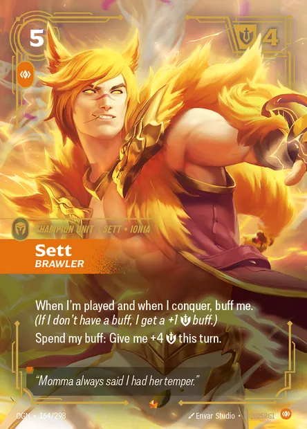 Sett, Riftbound card OGN 164 — Origins set