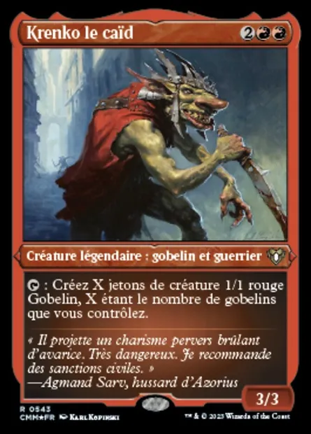 Krenko le caïd, carte Magic CMM 543 — extension Commander Masters