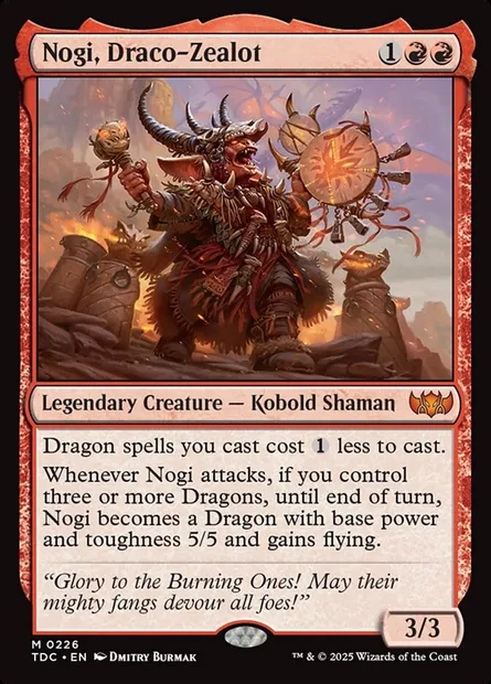 Nogi, Draco-Zealot, Magic card TDC 226 — Tarkir: Dragonstorm Commander set