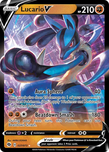 Lucario V, Pokémon card CPA 27 — Champion's Path set