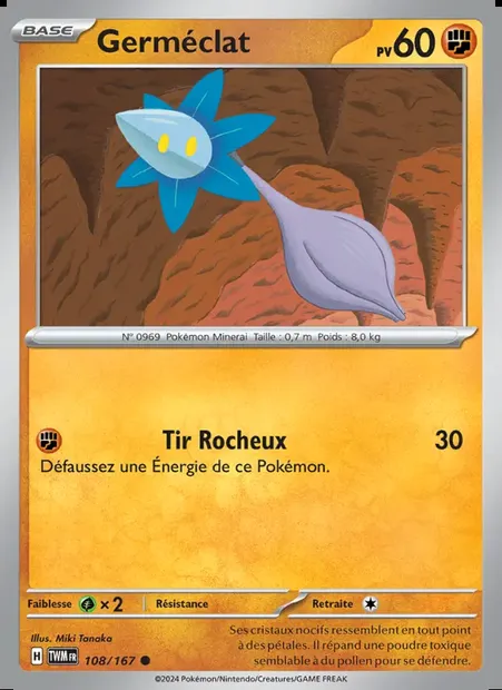 Germéclat, carte Pokémon TWM 108 — extension Mascarade Crépusculaire