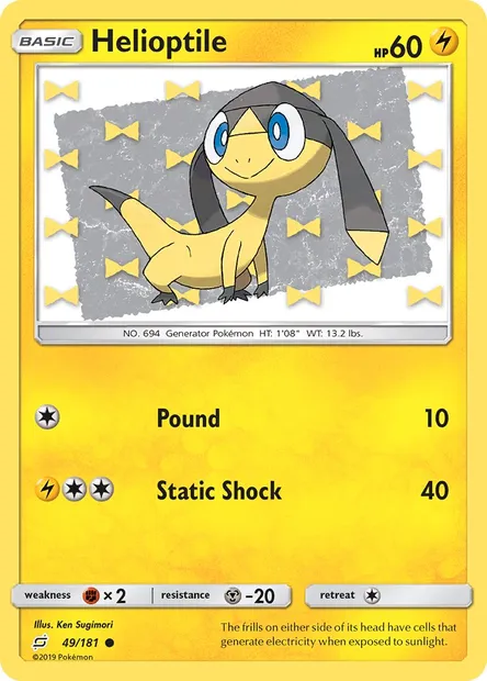 Helioptile, Pokémon card TEU 49 — Team Up set