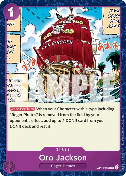 Oro Jackson, One Piece card OP13-078 — CARRYING ON HIS WILL set