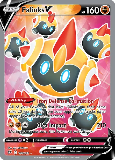 Falinks V, Pokémon card RCL 185 — Rebel Clash set