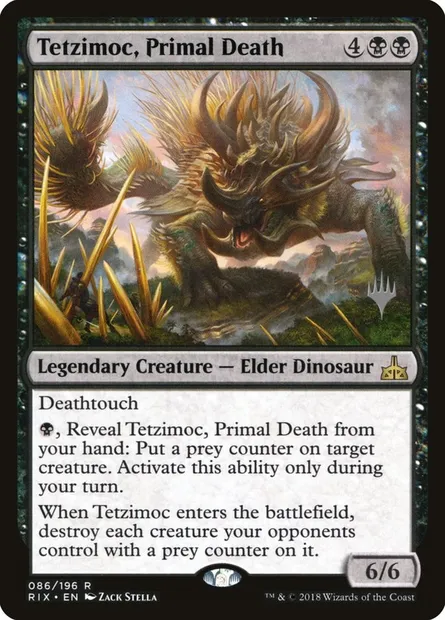 Tetzimoc, Primal Death, Magic card PRIX 86p — Rivals of Ixalan Promos set