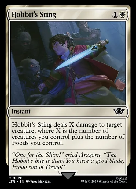 Hobbit's Sting, Magic card LTR 20 — The Lord of the Rings: Tales of Middle-earth set