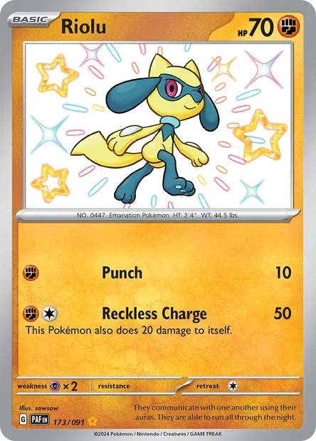 Riolu, Pokémon card PAF 173 — Paldean Fates set