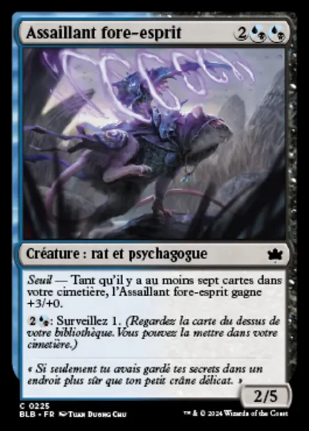 Assaillant fore-esprit, carte Magic BLB 225 — extension Bloomburrow