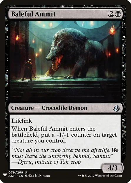 Baleful Ammit, Magic card PLST AKH-79 — The List set