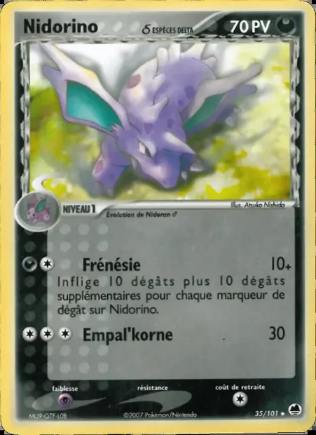 Nidorino δ, carte Pokémon DF 35 — extension EX Île des Dragons