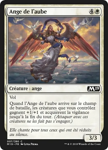 Ange de l'aube, carte Magic M19 7 — extension Core Set 2019