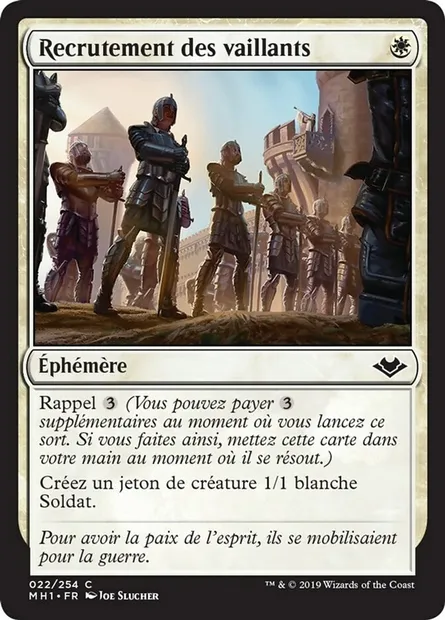 Recrutement des vaillants, carte Magic MH1 22 — extension Horizons du Modern