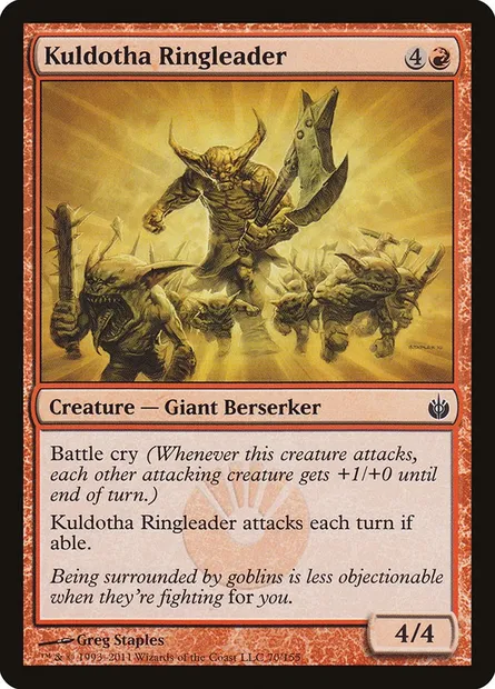 Kuldotha Ringleader, Magic card MBS 70 — Mirrodin Besieged set