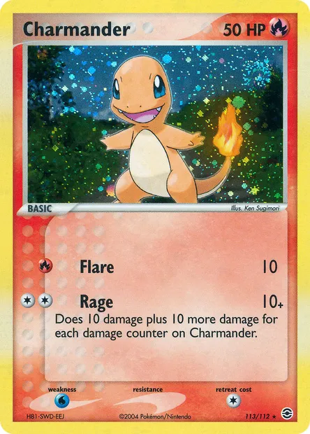 Charmander, Pokémon card RG 113 — FireRed & LeafGreen set