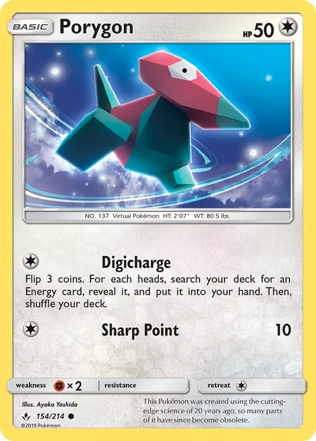 Porygon, Pokémon card UNB 154 — Unbroken Bonds set