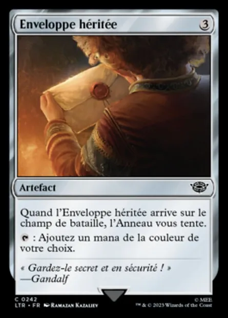 Enveloppe héritée, carte Magic LTR 242 — extension Le Seigneur des Anneaux : chroniques de la Terre du Milieu