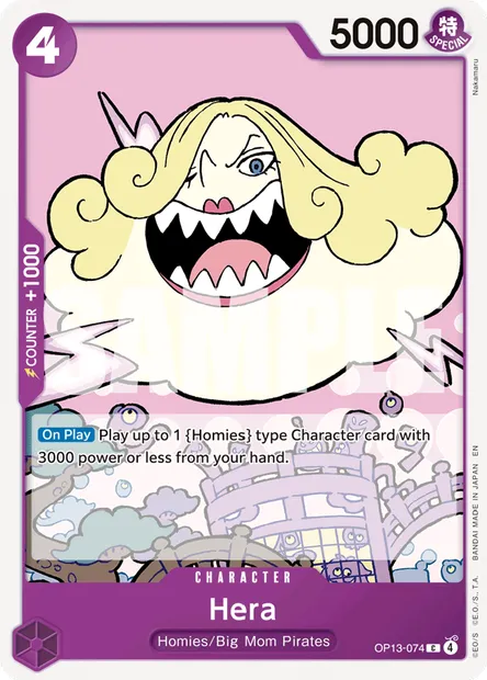 Hera, One Piece card OP13-074 — CARRYING ON HIS WILL set