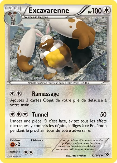 Excavarenne, carte Pokémon XY 112 — extension XY
