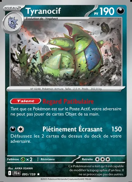 Tyranocif, carte Pokémon JTG 095 — extension Aventures Ensemble