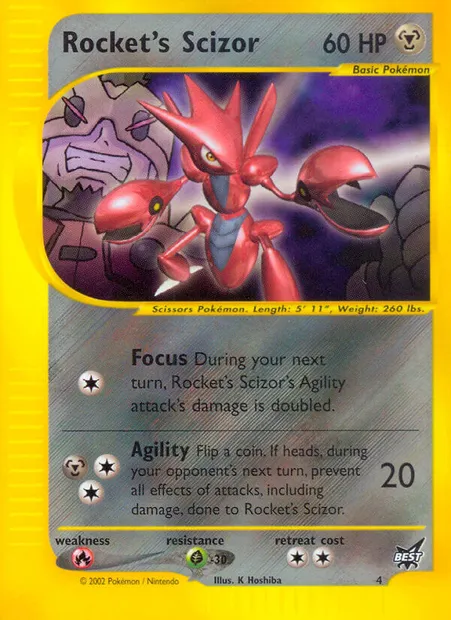 Rocket’s Scizor, Pokémon card BP 4 — Best of game set
