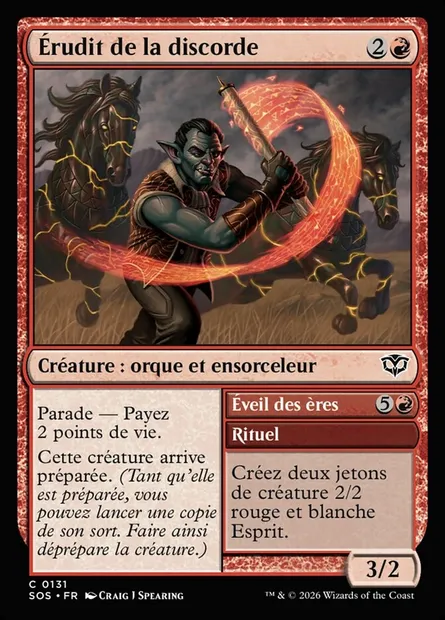 Érudit de la discorde // Awaken the Ages, carte Magic SOS 131 — extension Secrets of Strixhaven