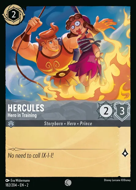 Hercules - Hero in Training, Disney Lorcana card CH2-182 — Rise of the Floodborn set
