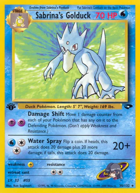 Sabrina's Golduck, carte Pokémon GC 30 — extension Gym Challenge