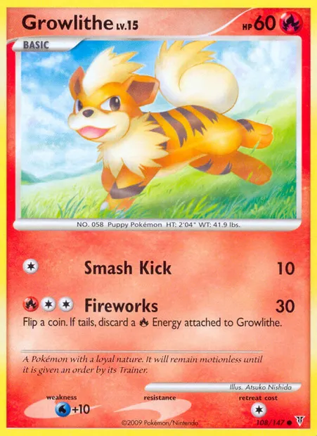 Growlithe, Pokémon card SV 108 — Supreme Victors set