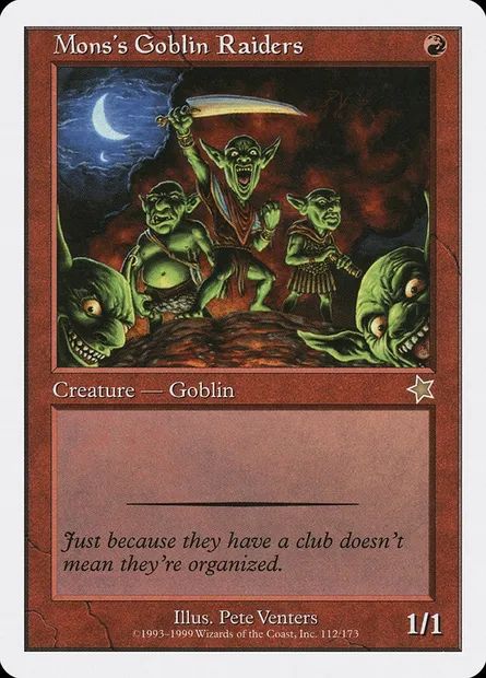 Mons's Goblin Raiders, Magic card S99 112 — Starter 1999 set