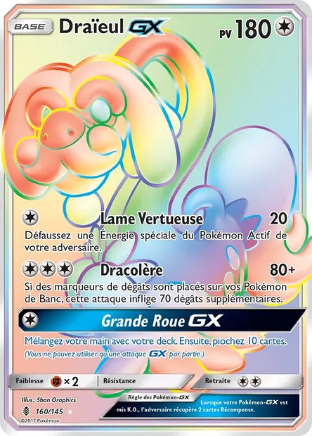 Draïeul GX, carte Pokémon GRI 160 — extension Gardiens Ascendants