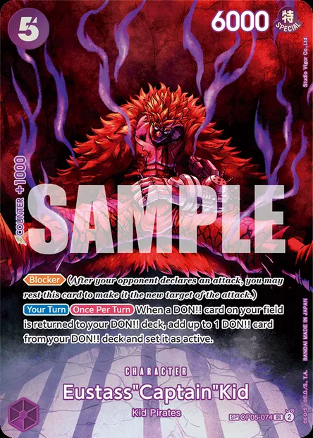 Eustass"Captain"Kid, One Piece card OP05-074 — AWAKENING OF THE NEW ERA set