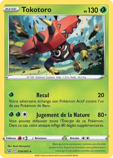 Tokotoro, carte Pokémon BST 16 — extension Styles de combat