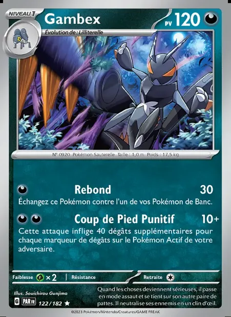 Gambex, carte Pokémon PAR 122 — extension Faille Paradoxe