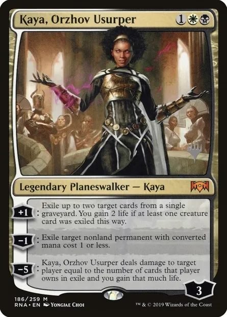 Kaya, Orzhov Usurper, Magic card PRNA 186p — Ravnica Allegiance Promos set