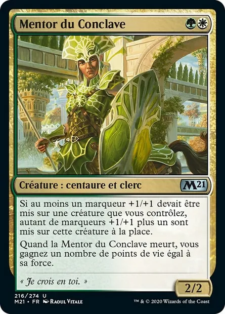 Mentor du Conclave, carte Magic M21 216 — extension Core Set 2021