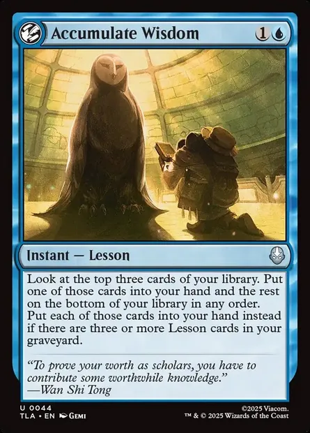 Accumulate Wisdom, Magic card TLA 44 — Avatar: The Last Airbender set