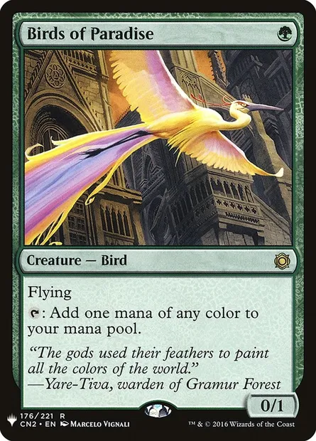 Oiseaux de paradis, carte Magic PLST CN2-176 — extension The List