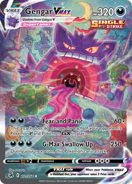 Gengar VMAX, Pokémon card FST 271 — Fusion Strike set