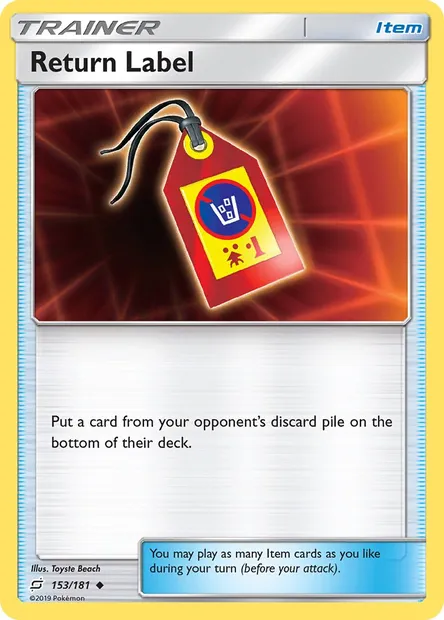 Return Label, Pokémon card TEU 153 — Team Up set