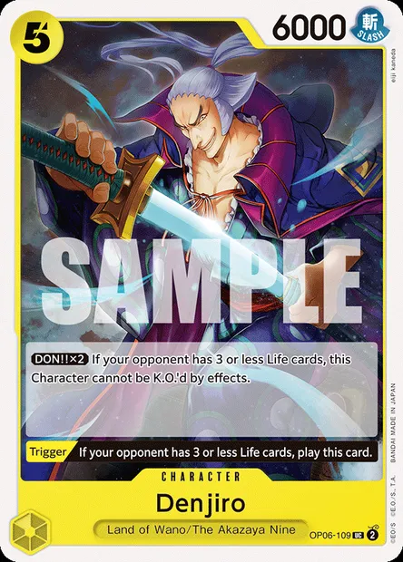 Denjiro, One Piece card OP06-109 — WINGS OF THE CAPTAIN set