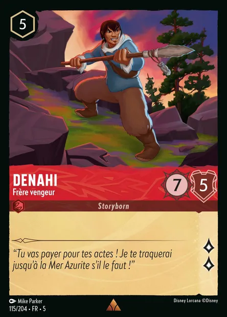 Denahi - Frère vengeur, carte Disney Lorcana CH5-115 — extension Ciel Scintillant