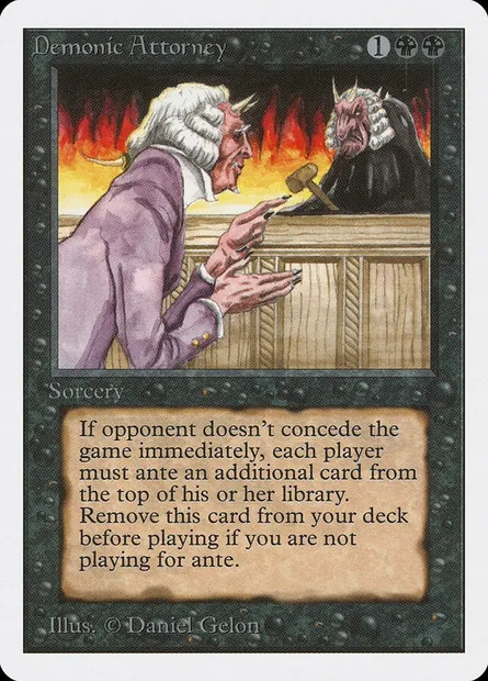 Demonic Attorney, Magic card 2ED 103 — Unlimited Edition set