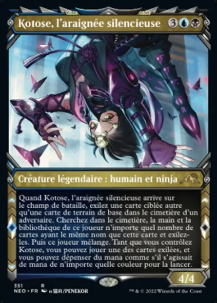 Kotose, l'araignée silencieuse, carte Magic NEO 351 — extension Kamigawa: La Dynastie Néon