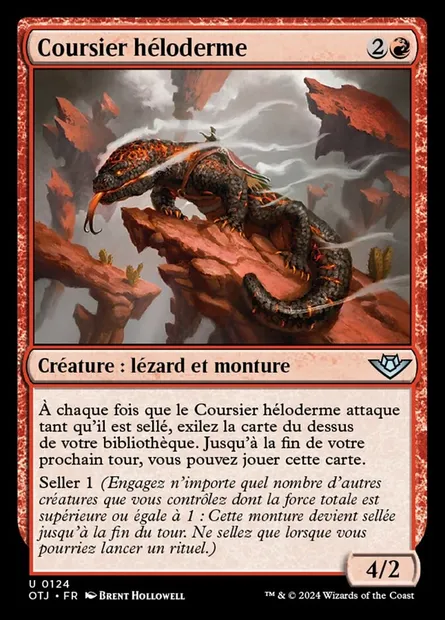 Coursier héloderme, carte Magic OTJ 124 — extension Outlaws of Thunder Junction
